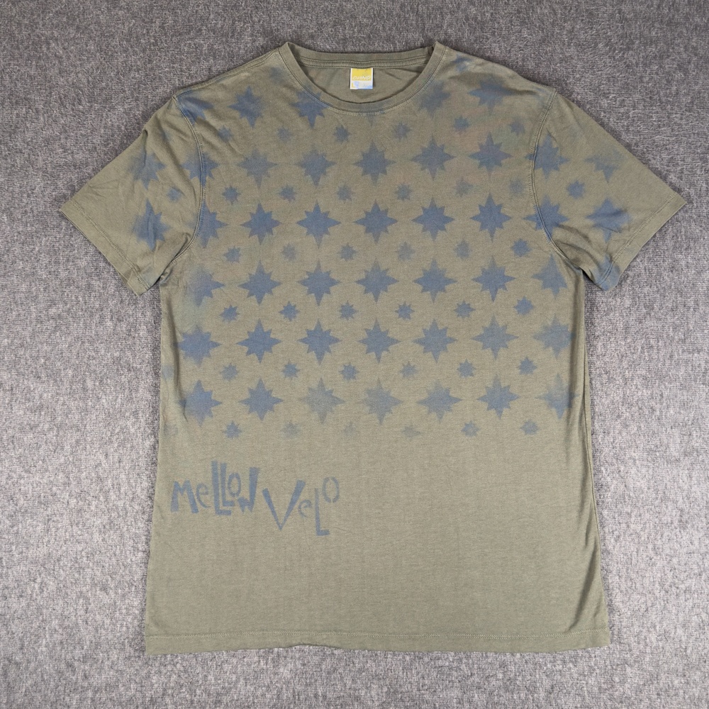 ONNO Shirt Mens Large Green Star Graphic Mellow Velo Tee T-Shirt Cycling Bike